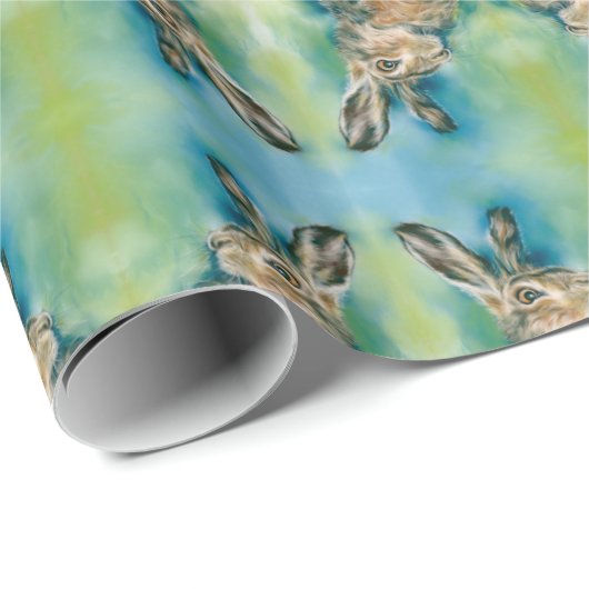 Wild Hare Exuberance Pastel Art Cadeaupapier (Rol Hoek)