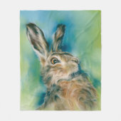 Wild Hare Exuberance Pastel Art Fleece Deken (Voorkant)