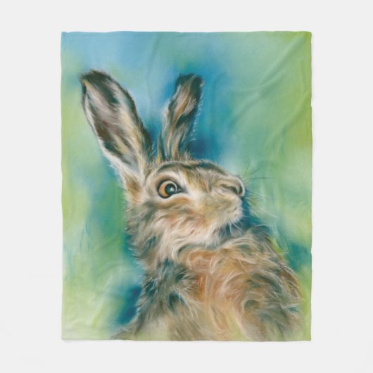 Wild Hare Exuberance Pastel Art Fleece Deken (Voorkant)