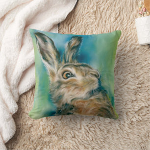 Wild Hare Exuberance Pastel Art Kussen