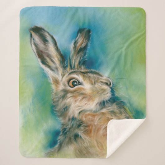 Wild Hare Exuberance Pastel Art Sherpa Deken (Voorkant)