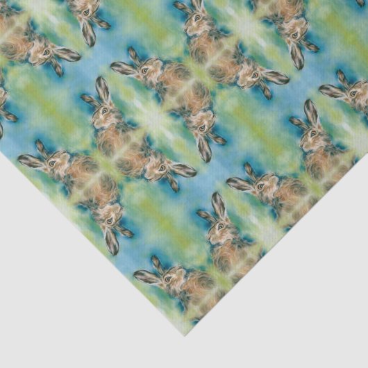 Wild Hare Exuberance Pastel Art Tissuepapier (Detail)