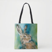 Wild Hare Exuberance Pastel Art Tote Bag (Voorkant)