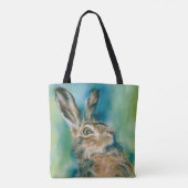 Wild Hare Exuberance Pastel Art Tote Bag (Achterkant)