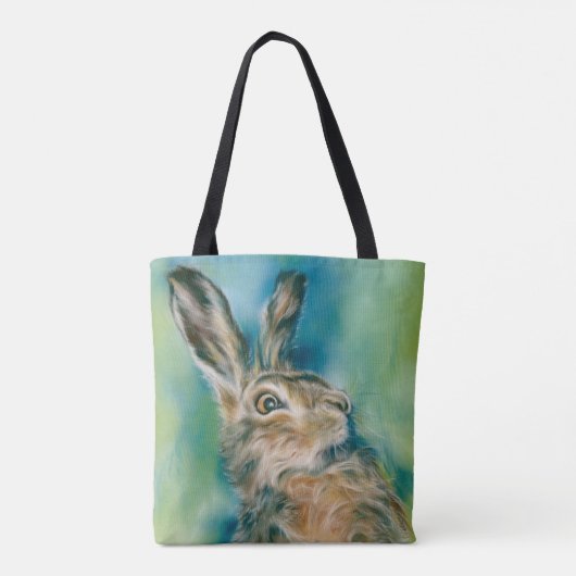 Wild Hare Exuberance Pastel Art Tote Bag (Achterkant)