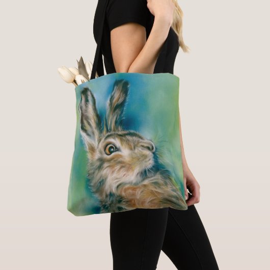 Wild Hare Exuberance Pastel Art Tote Bag (Dichtbij)