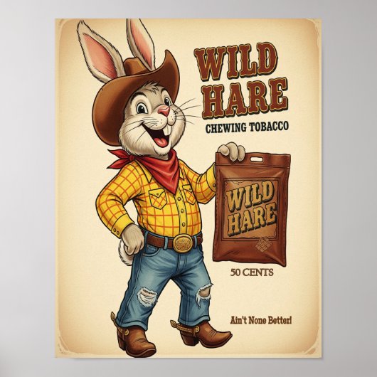 Wild Hare kauwtabak Ad Poster (Voorkant)
