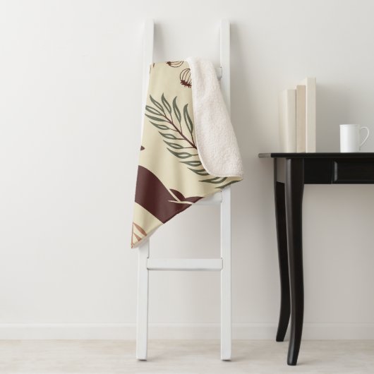 Wild Harmony – Luxe Dier & Botanisch Sherpa Deken (In situ)