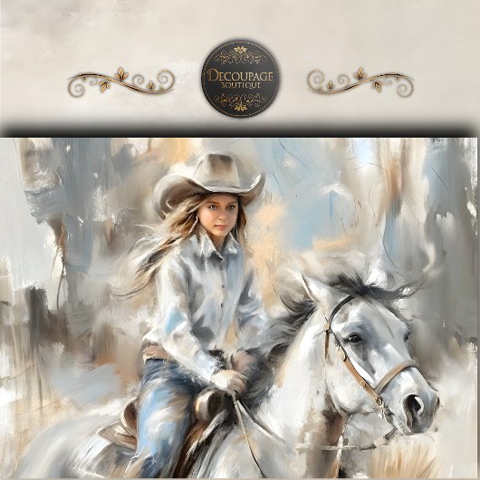 Wild Hart Cowgirl Decoupage Tissuepapier