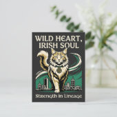 Wild Hart Ierse Ziel Maine Coon Briefkaart (Staand voorkant)