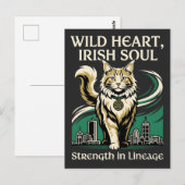 Wild Hart Ierse Ziel Maine Coon Briefkaart (Voorkant / Achterkant)
