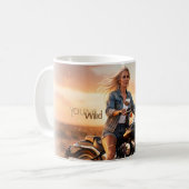 Wild Hart-rit bij zonsondergang mok (Voorkant links)