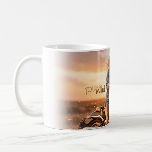 Wild Hart-rit bij zonsondergang mok (Links)
