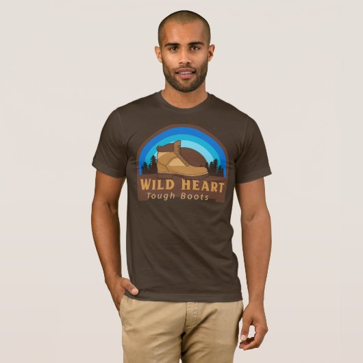 Wild hart, stoere laarzen t-shirt (Voorkant volledig)