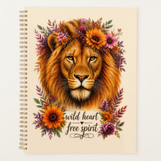 Wild Hart Vrije Geest Boho Bloem Leeuw Kunst Planner