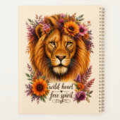 Wild Hart Vrije Geest Boho Bloem Leeuw Kunst Planner (Achterkant)