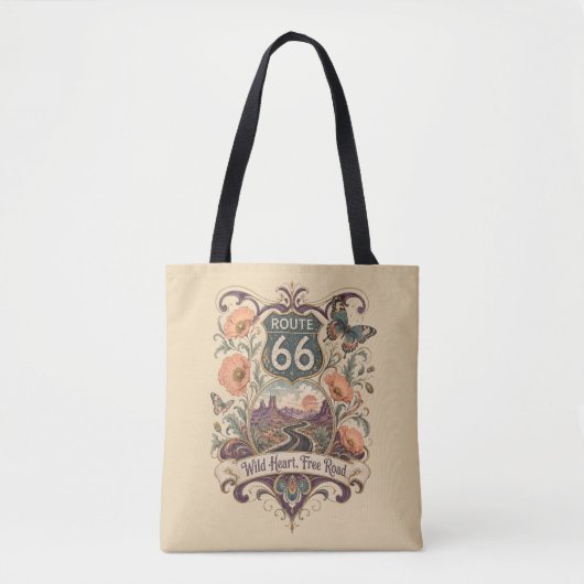 Wild Hart Woestijn Snelweg Carryall Tote Bag (Voorkant)