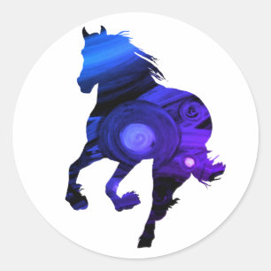 Wild Heart, Blue Horse Sticker