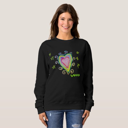 Wild Heart Colorful Abstracte Wearable Art Trui (Voorkant volledig)