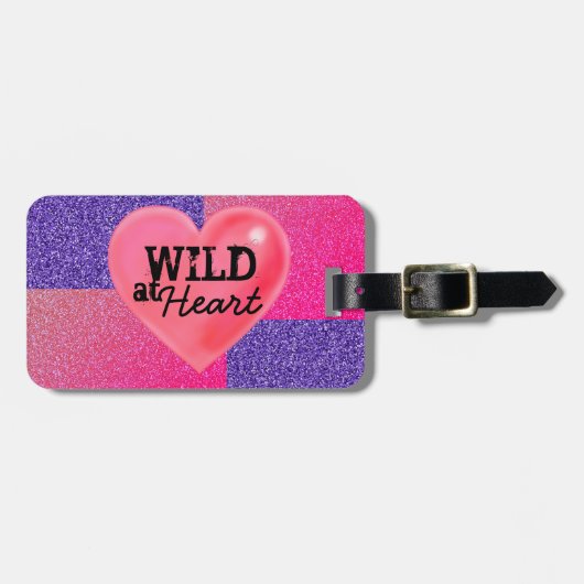 Wild Heart  Glitter Love Travel Bagagelabel (Voorkant horizontaal)