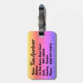 Wild Heart  Glitter Love Travel Bagagelabel (Achterkant verticaal)