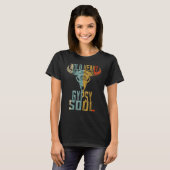 Wild Heart Gypsy Boho Soul  Boho Koe Bull S T-shirt (Voorkant volledig)