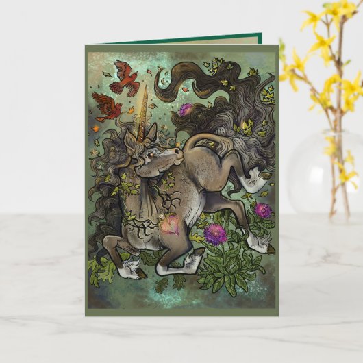 Wild Hearted Unicorn Kaart (Gele Bloem)