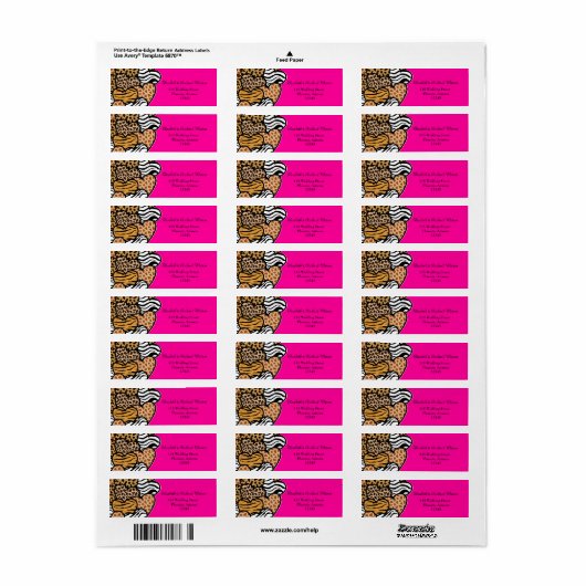Wild hearts bruiloft adres label (Full Sheet)