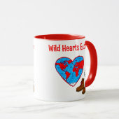 Wild Hearts Explore Kaart en Wandelschoenen Kunst Mok (Voorkant rechts)