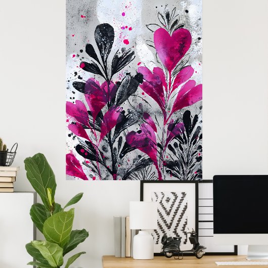 Wild Hearts in Bloom Poster (Thuiskantoor)