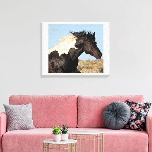 Wild hengst canvas Print (Insitu (Woonkamer))