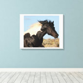 Wild hengst canvas Print (Insitu (Houten vloer))