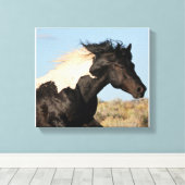 Wild hengst canvas Print (Insitu (Houten vloer))