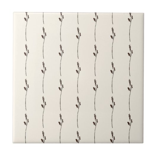Wild Herb Ceramic Tile Brown Cream Tegeltje (Voorkant)