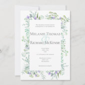 Wild Herbs Spring Green Wedding Invitation Kaart (Voorkant)