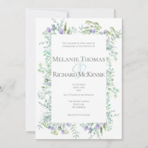 Wild Herbs Spring Green Wedding Invitation
