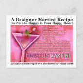 Wild Hibiscus Martini Recept Briefkaart (Voorkant)
