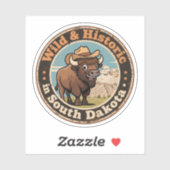 Wild & Historisch Zuid-Dakota Retro Western Sticker (Vel)