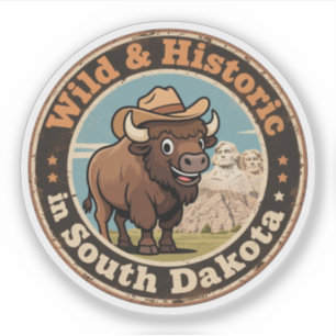 Wild & Historisch Zuid-Dakota Retro Western Sticker