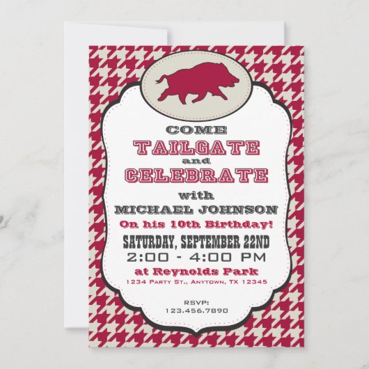 Wild Hog Verjaardag Uitnodiging (Voorkant)