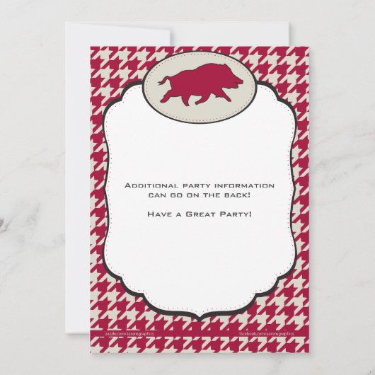 Wild Hog Verjaardag Uitnodiging (Achterkant)