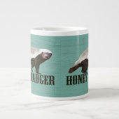 Wild Honey Badger Aqua, White, Brown Grote Koffiekop (Voorkant)