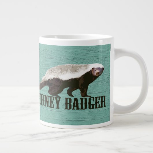 Wild Honey Badger Aqua, White, Brown Grote Koffiekop (Rechts)