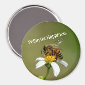 Wild Honeybee bestuiven Geluk Fotografisch Magneet (Voorkant / Achterkant)