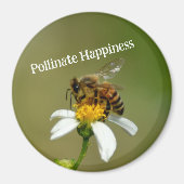 Wild Honeybee bestuiven Geluk Fotografisch Magneet (Voorkant)