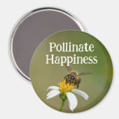 Wild Honeybee Geluk Fotografische bij Magneet (Voorkant / Achterkant)