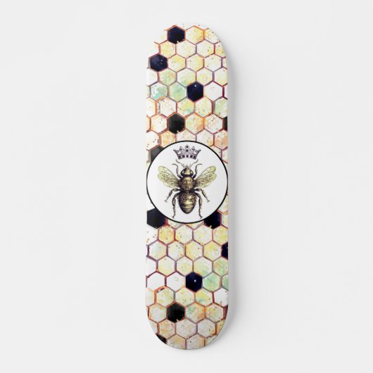 Wild Honingraat Queen Bee Abstract zeshoek Patroon Persoonlijk Skateboard (Voorkant)