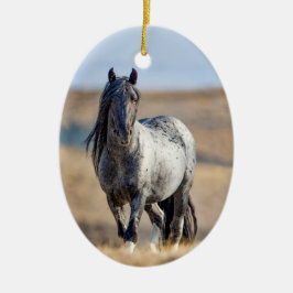Wild Hoofbeats Blue Zeus Walks Ornament