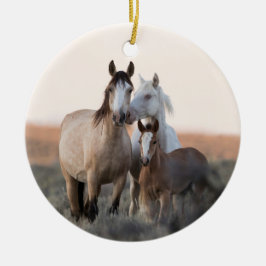 Wild Hoofbeats Wild Horse Family Keramisch Ornament
