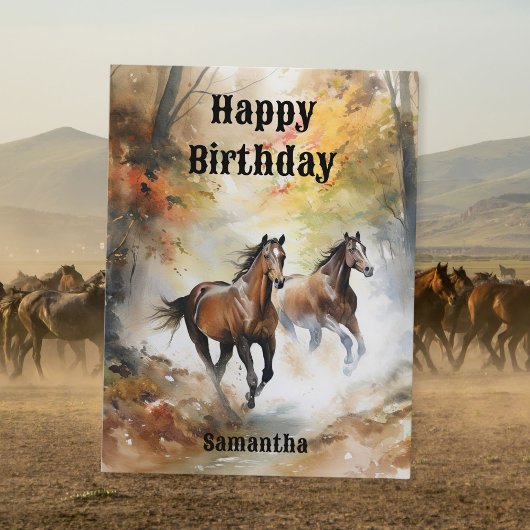 Wild Horse Birthday Briefkaart